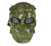 PBTMCD Tactical Skull Half Face Mask For Airsoft CS Game - High Impact Resistant TPU With Adjustable Quick Detach Headband & EVA Cushioning(CP)