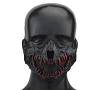 PBTMCD TPE Material Skull Design Airsoft Paintball Mesh Face Mask With Adjustable Twin Straps(Bk-01)