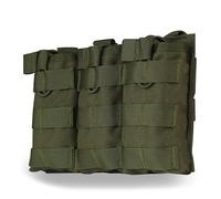 PBTMCD Triple Magazine Pouch - MOLLE Compatible Ammo Holder For Fast Reload, Fits 5.56/7.62 Mags, For Tactical Training(Green)