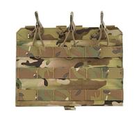 PBTMCD Triple Magazine Pouch With Elastic Retention And 4-Point MOLLE Attachment For Tactical Training And Outdoor Use(Multicamo)