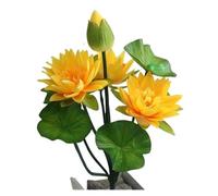 PBWERIGL Artificial Lotus Flower, Artificial Lotus 10 Head Silk Water Lily Stalks Wedding(Yellow)