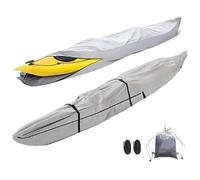 PBWERIGL Kayak Storage Cover， 420D Oxford Full Kayak Canoe Cover UPF 50+ Grey(18FT)
