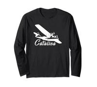PBY Catalina American Plane Flying Silhouette Long Sleeve T-Shirt
