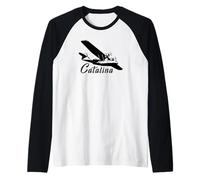 PBY Catalina American Plane Flying Silhouette Raglan Baseball Tee