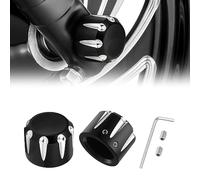 PBYMT Black Front Axle Nut Cover Cap Compatible for Harley Softail Electra Road Street Glide Sportster 2002-2023