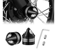 PBYMT Black Front Axle Nut Covers Caps Compatible for Harley Davidson Dyna Softail Touring Road King Electra Street Glide 2008-2023