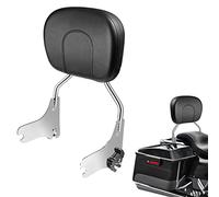 PBYMT Chrome Detachable Sissy Bar Passenger Backrest Rear Pad Compatible for Harley Davidson Touring Street Glide Road Glide Electra Glide Road King 1997-2008