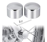 PBYMT Chrome Front Axle Nut Cover Caps Compatible for Harley Softail Sportster Road King Electra Street Glide 2002-2023