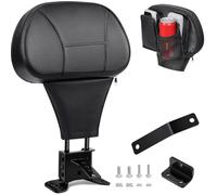 PBYMT Driver Rider Backrest, Adjustable Rider Driver Backrest with Storage Bag Fit for Harley Davidson Touring Road Glide Electra Glide Road King Street Glide 1988-2024, Black