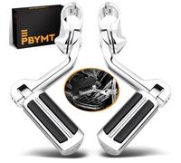 PBYMT Highway Pegs Long Angled 304 Stainless Steel, Highway Footpegs Footrest Fit For 1''&1.25''(25/32mm) Crash Bars Compatible with Harley Davidson Touring Chrome