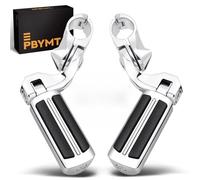 PBYMT Highway Pegs Short Angled 304 Stainless Steel, Highway Footpegs Footrest Fit For 1''&1.25''(25/32mm) Crash Bars Compatible with Harley Davidson Touring Chrome