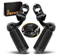 PBYMT Highway Pegs Short Angled 304 Stainless Steel, Highway Footpegs Footrest Fit For 1''&1.25''(25/32mm) Crash Bars Compatible with Harley Davidson Touring Black