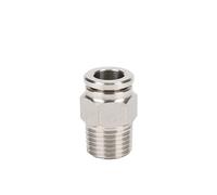PC 8-02 1/4" BSPT Male Pneumatic 304 Stainless Steel Push in Quick Connector Release Air Fitting Plumbing