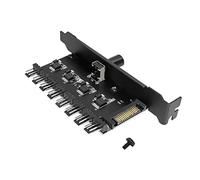 PC 8 Channels Fan Hub YACSEJAO 1Knob 12V 3/4pin PC 8 Channels Fan Hub Cooling Fan Speed Controller for CPU Case HDD VGA PWM Fan PCI Bracket(1Knob SATA)