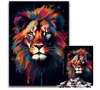 Pc Adults Jigsaw Puzzle Colorful Lion Portrait Jigsaw Puzzles for Adults for Birthdays Holidays Best for Christmas 1000 PCS(38x26cm)