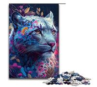 Pc Adults Jigsaw Puzzle Colorful Snow Leopard Wooden Jigsaw Puzzles for Adults Challenging Brain Teaser for Teenagers Family Game Night Fun 1000 PCS(75x50cm)