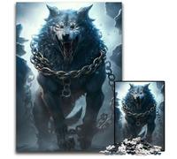 Pc Adults Jigsaw Puzzle Fenrir The Mythical Wolf() Challenging Puzzles Challenging Brain Teaser for Teenagers Family Game Night Fun 1000 PCS(75x50cm)