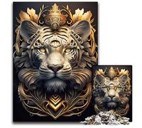Pc Adults Jigsaw Puzzle White Golden Tiger King Jigsaw Puzzles for Adults for Birthdays Holidays Best for Christmas 1000 PCS(75x50cm)