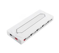 PC Case Fan HUB, Stable 1 to 10 Magnetic Basic Serial ATA Power Port ARGB PWM HUB 5V 3PIN for Computer CPU Fans (White)
