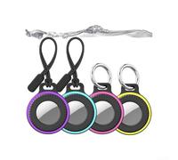 PC Case for AirTag with Carbon Fiber Style, Keychain Protective Cover for Anti-Lost Tracking, Suitable for Keys Pets Luggage(White+Blue)