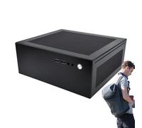 PC Case, Small Computer Case for Desk, Tiny Table Chassis, Compact PC Fits Desktops, Bookshelves, Cabinets, Durable Space-Saving Design
