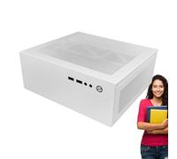 PC Case - Small Table PC Case, PC Case with Fans | Heavy Duty Protective Frame PC Case, Computer Chassis with Tiny Design for Students, Users, White., Se référer au descriptif, Refer to description