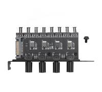 PC Cooling Fan Speed Controller 8 Channels Fan Hub with 4 Knob Manual Control, SATA Powered PWM Fan Hub for CPU Case HDD VGA Cooling, 12V 4PIN Compatible with 3PIN Fans