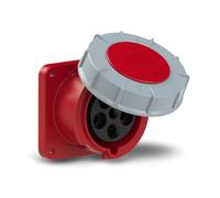 PC Electric rt CEE 31121 Mounted Socket Straight (100 x 100) 63A 5p 6h IP67 Power Twist White/Red