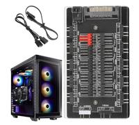 PC Fan Hub 1 To 10 Way PC Splitter Controller Light Temperature Control