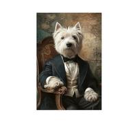 Pc Framed Canvas Wall Art - Westie Dog Portrait in Formal Tuxedo_4