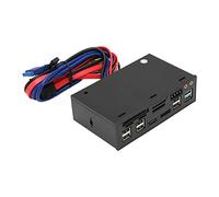 PC Front Panel Multifunction Media Dashboard 5.25in USB 3.0 Hub with E- LED Indicator for Desktop Computer PC, Support