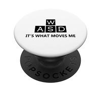 PC Gamer WASD It's What Moves Me Funny Computer Gaming PopSockets Swappable PopGrip