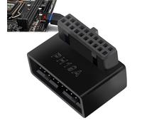 PC Internal Connector - 90 Degree Adapter, Front Panel Port Male Female, 19-Pin 20-Pin Header | Durable Desktop Component Accessories, Ideal DIY Computer Build Installation Upgrade Tasks
