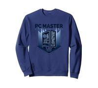 PC Master: Custom Build Gaming Rig Crown Sweatshirt, Adult Unisex, Navy, XXL