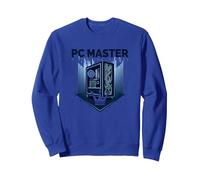 PC Master: Custom Build Gaming Rig Crown Sweatshirt, Adult Unisex, Royal Blue, XL
