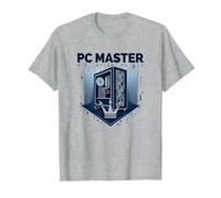 PC Master: Custom Build Gaming Rig Crown T-Shirt, Men, Heather Grey, M