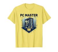 PC Master: Custom Build Gaming Rig Crown T-Shirt, Men, Lemon, M