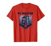 PC Master: Custom Build Gaming Rig Crown T-Shirt, Men, Red, L