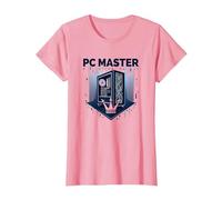 PC Master: Custom Build Gaming Rig Crown T-Shirt, Women, Pink, L