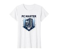 PC Master: Custom Build Gaming Rig Crown T-Shirt, Women, White, S