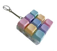 PC Mechanical Clicker Keychain for Anxiety Focus(Macaron PC With Light)