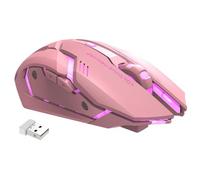 PC Mice Wireless Rechargeabl- Wireless Rechargeable PC Gamings Mice, Breathing RGB LED Light Up Mousse | High Precision Ergonomic Optical USB Mousee for Pink White Black Desktop Laptop Gamingg
