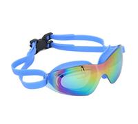 Pc Mirror Anti Fog Swimming Goggles for Adults, No Leaking Swim Glasses with Adjustable Strap for Men and Women (Blue)
