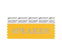 pc/nametag Speaker Badge Ribbons with Adhesive, Individual Title Pack for Conferences, Trade Shows, Meetings, Events, 3-1/2" x 1 5/8", 100pk, Satin Ribbon
