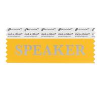 pc/nametag Speaker Badge Ribbons with Adhesive, Individual Title Pack for Conferences, Trade Shows, Meetings, Events, 4" x 1 5/8", 100pk, Satin Ribbon