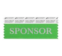 pc/nametag Sponsor Badge Ribbons with Adhesive, Individual Title Pack for Conferences, Trade Shows, Meetings, Events, 4" x 1 5/8", 100pk, Satin Ribbon