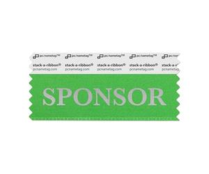 pc/nametag Sponsor Badge Ribbons with Adhesive, Individual Title Pack for Conferences, Trade Shows, Meetings, Events, 3-1/2" x 1 5/8", 100pk, Satin Ribbon
