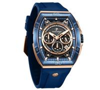 PC PARAS CROWN Mens Watches Luxury Tonneau Quartz Watch for Men Japanese Movement Waterproof Sport Watch, Gifts for Men, Blue, Sports