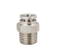 PC PL PCF PLF M5 6 1/8" 1/4" 3/8" 1/2" 3/8" BSP Male 4-16mm Nickel Plated Brass Elbow Straight Push To Connect Pneumatic Fitting(PC BSPT,6-M6(6MM-M6)_TUBE TO THREAD)