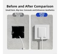 PC Plastic Flush Faceplate 8.6cm Wire Management(White) | Single gang brush design, passes cables neatly, fits 86mm boxes, white bristles, clean look